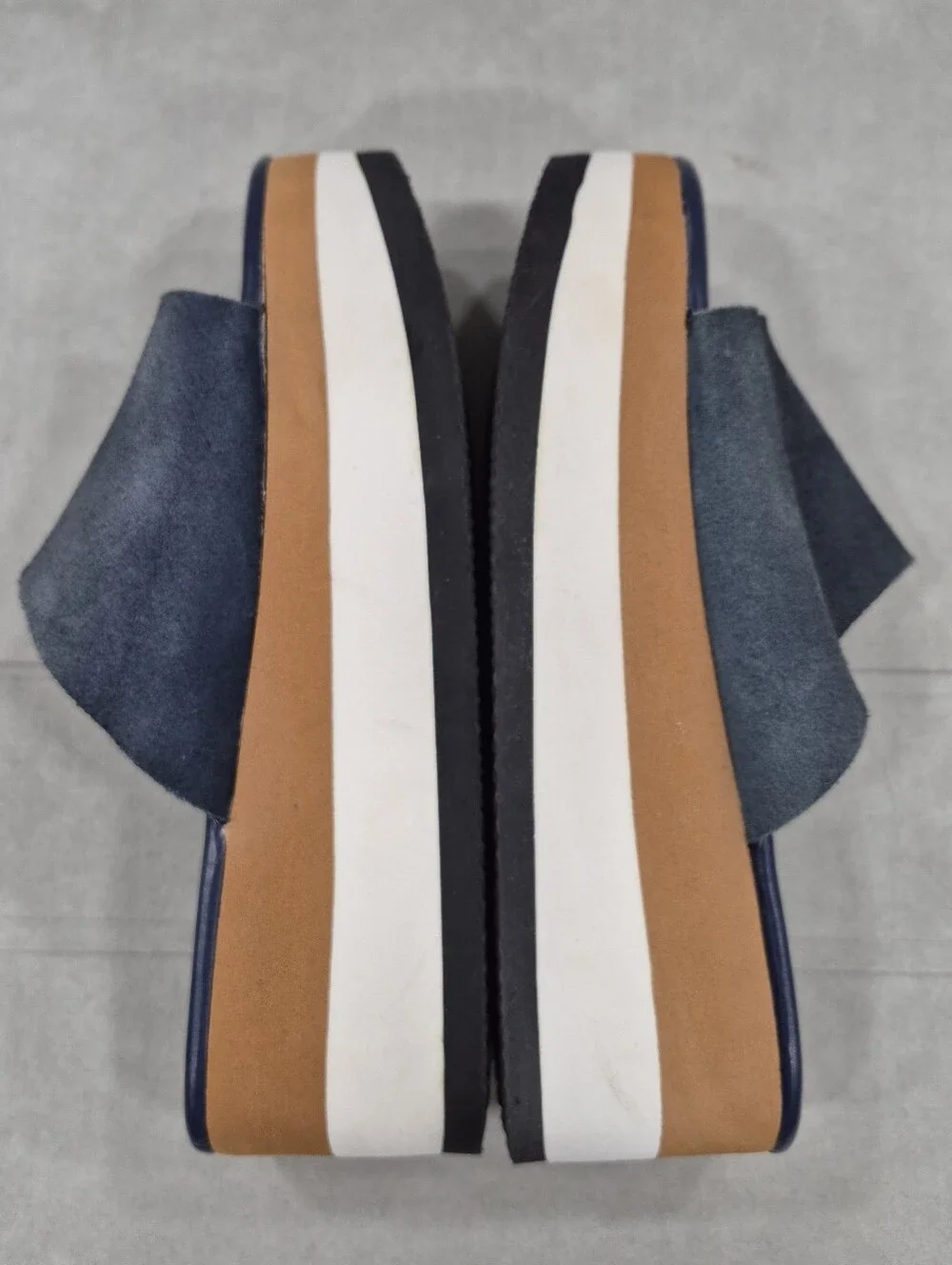Matisse Femme platform slide sandals women's 9 blue suede leather slip on